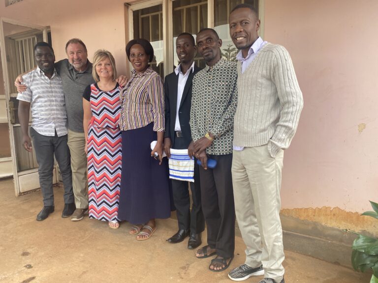 (From Left to Right) Pastor Dickson Wabwire, David Tompkins, Shonda Tompkins, Bishop Ancilla Musisi, Enosh Kawesi, Apostle Samuel Muyanja and Pastor Emmanuel Musisi.